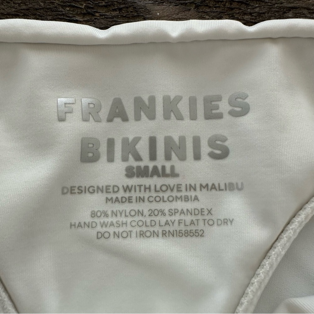 Frankie’s Bikinis Small White Marty Swim Skirt Bikini Bottom Thong Swimsuit - Picture 7 of 9